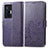 Coque Portefeuille Fleurs Livre Cuir Etui Clapet pour Vivo X70 Pro 5G Violet