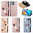 Coque Portefeuille Fleurs Livre Cuir Etui Clapet S02D pour Huawei Honor X6S Petit