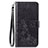 Coque Portefeuille Fleurs Livre Cuir Etui Clapet S02D pour Samsung Galaxy A30 Noir