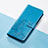 Coque Portefeuille Fleurs Livre Cuir Etui Clapet S03D pour Huawei P40 Lite 5G Bleu