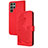 Coque Portefeuille Fleurs Livre Cuir Etui Clapet Y01X pour Samsung Galaxy S22 Ultra 5G Rouge