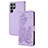 Coque Portefeuille Fleurs Livre Cuir Etui Clapet Y01X pour Samsung Galaxy S22 Ultra 5G Violet