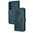 Coque Portefeuille Fleurs Livre Cuir Etui Clapet Y01X pour Samsung Galaxy S23 Plus 5G Vert