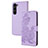 Coque Portefeuille Fleurs Livre Cuir Etui Clapet Y01X pour Samsung Galaxy S23 Plus 5G Violet