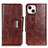 Coque Portefeuille Livre Cuir Etui Clapet A01 pour Apple iPhone 14 Marron