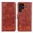 Coque Portefeuille Livre Cuir Etui Clapet A02D pour Samsung Galaxy S21 Ultra 5G Marron Petit