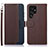 Coque Portefeuille Livre Cuir Etui Clapet A05D pour Samsung Galaxy S24 Ultra 5G Marron Petit