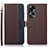 Coque Portefeuille Livre Cuir Etui Clapet A09D pour Oppo A58 5G Marron Petit