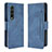 Coque Portefeuille Livre Cuir Etui Clapet B01Y pour Samsung Galaxy Z Fold3 5G Bleu