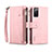 Coque Portefeuille Livre Cuir Etui Clapet B02S pour Samsung Galaxy S20 Lite 5G Or Rose