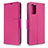 Coque Portefeuille Livre Cuir Etui Clapet B06F pour Samsung Galaxy S20 Rose Rouge