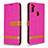 Coque Portefeuille Livre Cuir Etui Clapet B16F pour Samsung Galaxy M11 Rose Rouge