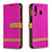 Coque Portefeuille Livre Cuir Etui Clapet B16F pour Samsung Galaxy M30 Rose Rouge