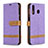 Coque Portefeuille Livre Cuir Etui Clapet B16F pour Samsung Galaxy M30 Violet Clair