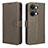 Coque Portefeuille Livre Cuir Etui Clapet BY1 pour OnePlus Ace 2V 5G Marron