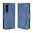 Coque Portefeuille Livre Cuir Etui Clapet BY3 pour Sony Xperia 1 III Bleu