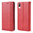 Coque Portefeuille Livre Cuir Etui Clapet BY4 pour Sony Xperia L3 Rouge