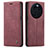 Coque Portefeuille Livre Cuir Etui Clapet C01S pour Oppo Find X6 5G Vin Rouge