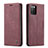 Coque Portefeuille Livre Cuir Etui Clapet C01S pour Samsung Galaxy A02s Vin Rouge