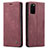 Coque Portefeuille Livre Cuir Etui Clapet C01S pour Samsung Galaxy S20 5G Vin Rouge