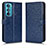 Coque Portefeuille Livre Cuir Etui Clapet C01X pour Motorola Moto Edge 30 5G Bleu
