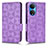Coque Portefeuille Livre Cuir Etui Clapet C02X pour Huawei Honor X7 Violet