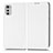Coque Portefeuille Livre Cuir Etui Clapet C03X pour Motorola Moto E32 Blanc