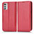 Coque Portefeuille Livre Cuir Etui Clapet C03X pour Motorola Moto E32 Rouge