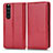 Coque Portefeuille Livre Cuir Etui Clapet C03X pour Sony Xperia 1 III Rouge