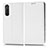 Coque Portefeuille Livre Cuir Etui Clapet C03X pour Sony Xperia 5 II Blanc