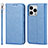 Coque Portefeuille Livre Cuir Etui Clapet D01T pour Apple iPhone 13 Pro Max Bleu