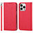 Coque Portefeuille Livre Cuir Etui Clapet D01T pour Apple iPhone 13 Pro Max Rouge