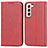 Coque Portefeuille Livre Cuir Etui Clapet D03T pour Samsung Galaxy S22 5G Rouge Petit