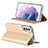 Coque Portefeuille Livre Cuir Etui Clapet D06T pour Samsung Galaxy S21 Plus 5G Or