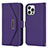 Coque Portefeuille Livre Cuir Etui Clapet D07T pour Apple iPhone 13 Pro Violet