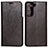 Coque Portefeuille Livre Cuir Etui Clapet D13T pour Samsung Galaxy S23 5G Marron