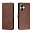 Coque Portefeuille Livre Cuir Etui Clapet H02X pour Realme 10 Pro+ Plus 5G Marron