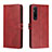 Coque Portefeuille Livre Cuir Etui Clapet H02X pour Sony Xperia 1 V Rouge Petit
