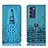Coque Portefeuille Livre Cuir Etui Clapet H03P pour Motorola Moto G200 5G Bleu Ciel
