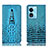 Coque Portefeuille Livre Cuir Etui Clapet H03P pour Oppo A58x 5G Bleu Ciel