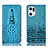 Coque Portefeuille Livre Cuir Etui Clapet H03P pour Oppo Find X5 Pro 5G Bleu Ciel