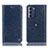Coque Portefeuille Livre Cuir Etui Clapet H04P pour Motorola Moto G200 5G Bleu