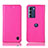 Coque Portefeuille Livre Cuir Etui Clapet H04P pour Motorola Moto G200 5G Rose Rouge