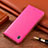 Coque Portefeuille Livre Cuir Etui Clapet H04P pour Motorola Moto G40 Fusion Rose Rouge