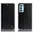 Coque Portefeuille Livre Cuir Etui Clapet H04P pour Oppo Reno6 Pro+ Plus 5G Noir