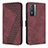 Coque Portefeuille Livre Cuir Etui Clapet H04X pour Vivo Y76s 5G Vin Rouge