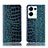 Coque Portefeuille Livre Cuir Etui Clapet H08P pour Oppo Reno8 Pro 5G Bleu