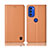 Coque Portefeuille Livre Cuir Etui Clapet H10P pour Motorola Moto G51 5G Orange