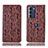 Coque Portefeuille Livre Cuir Etui Clapet H17P pour Motorola Moto G200 5G Marron Petit