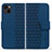 Coque Portefeuille Livre Cuir Etui Clapet HF1 pour Apple iPhone 14 Bleu